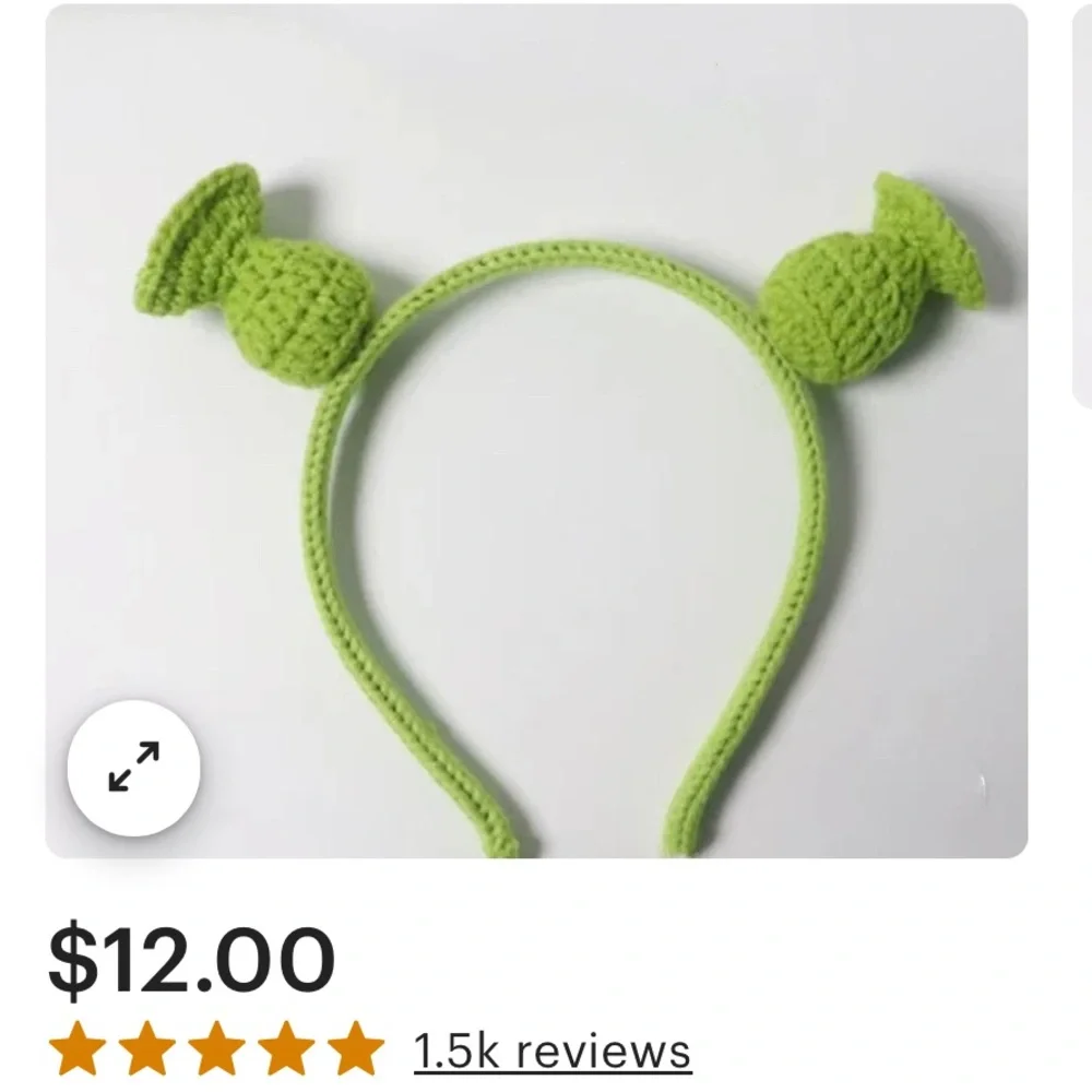 NEW giraffe ears headband & green crochet headband Halloween costume cosplay